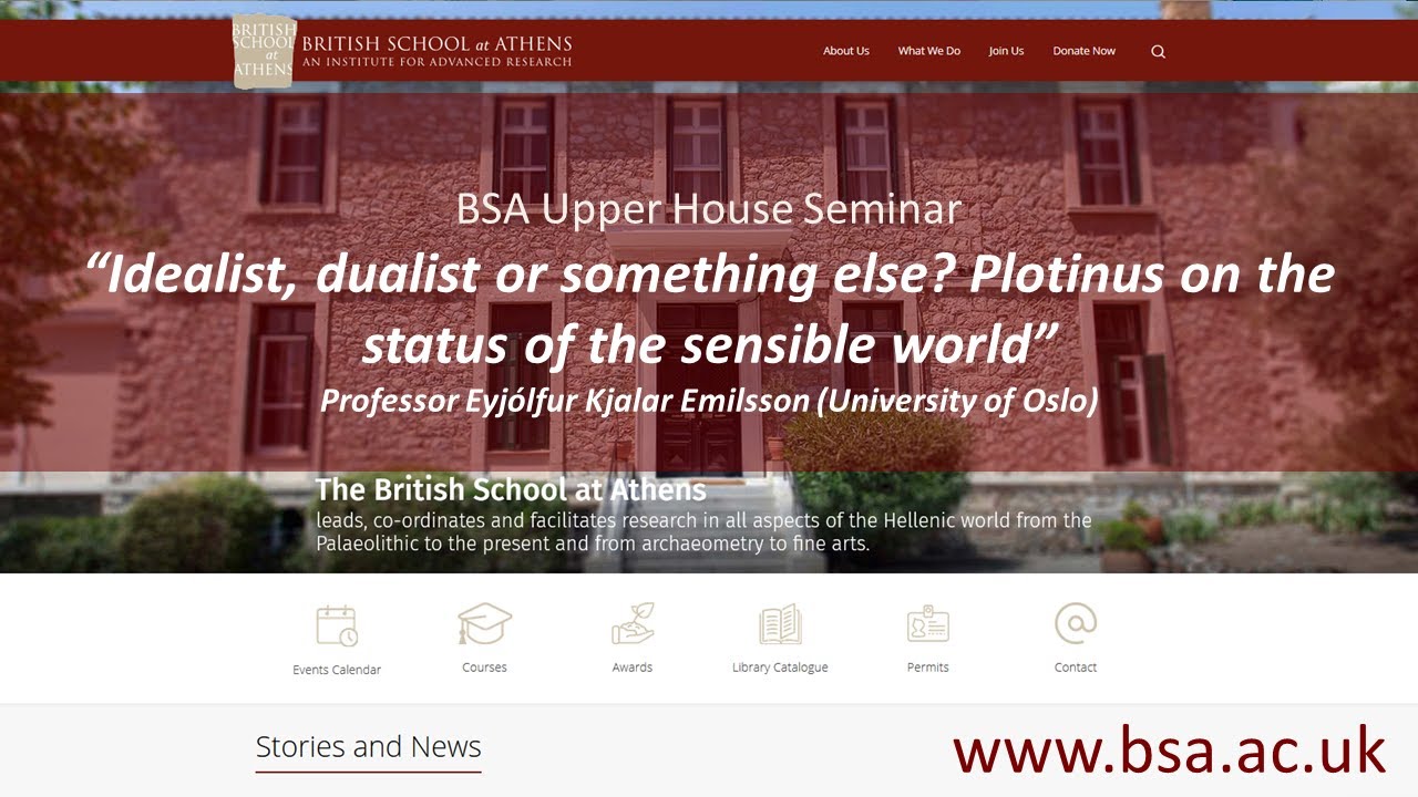 Prof. Eyjólfur Kjalar Emilsson, “Plotinus on the status of the sensible world”