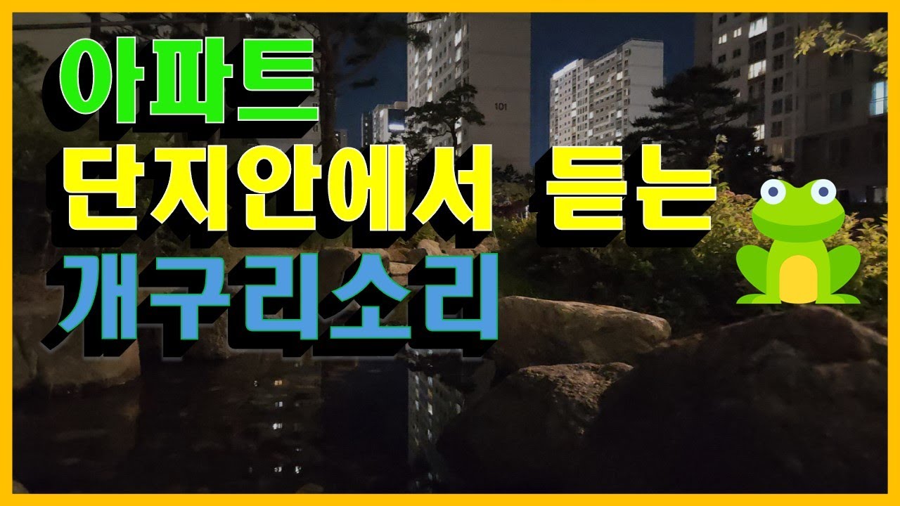아파트 단지 안에서 듣는 개구리 소리 #자연의소리, #백색소음 (The sound of frogs heard in an apartment complex in korea.)