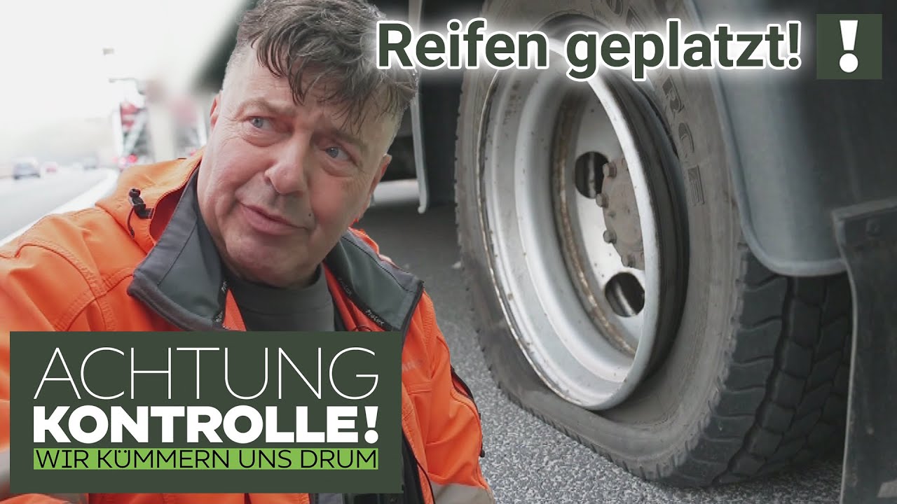 LKW-Reifen GEPLATZT! Großes Abschleppmanöver auf der AUTOBAHN! | Achtung Kontrolle