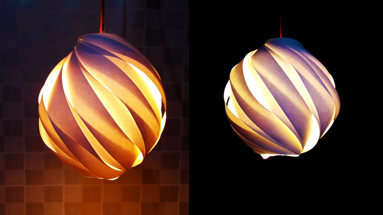 How to Make Pendant Lamp | Swirl Pendant Light | DIY Paper Lamp
