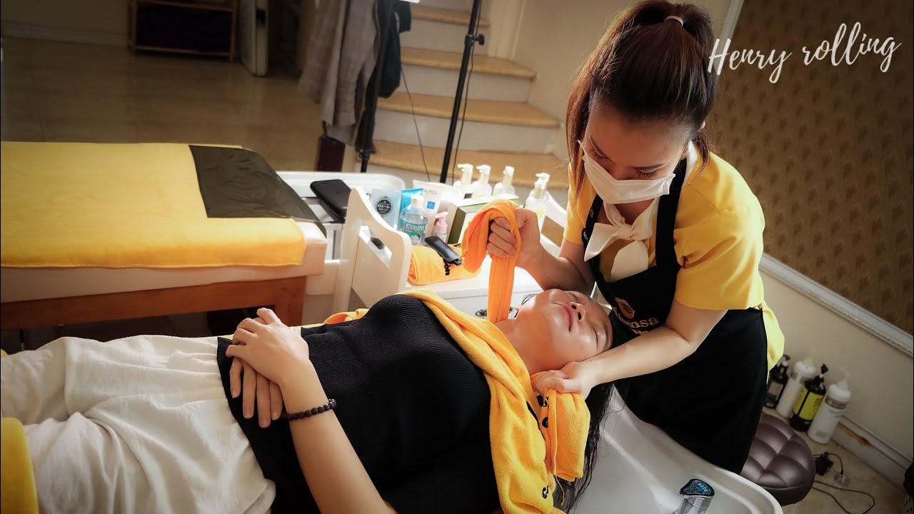 ASMR Deep Relaxing $6,5 Hair Wash & Scalp Massage At Co Ba Sai Gon Spa
