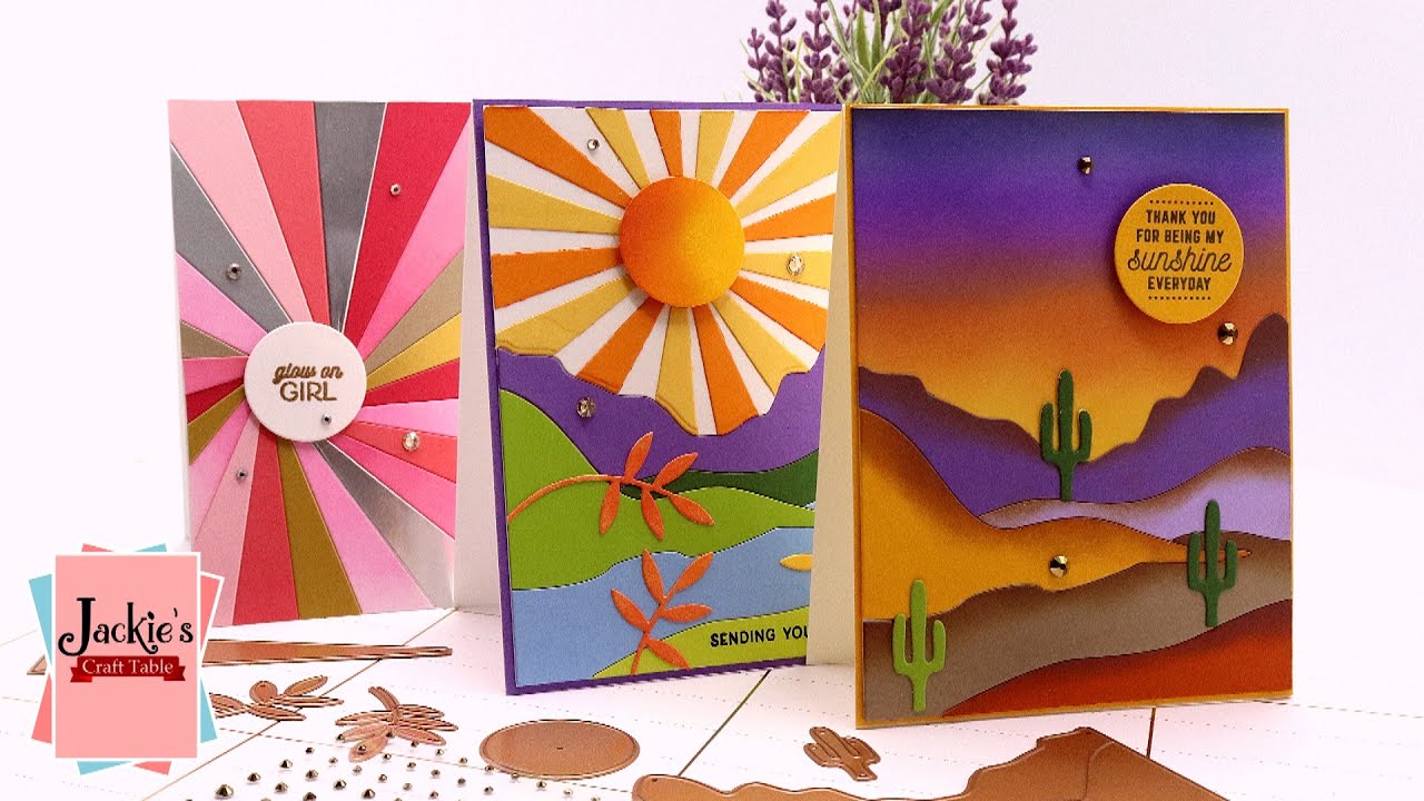 Color Block Slices Cards | Spellbinders Small Die of the Month | June 2021