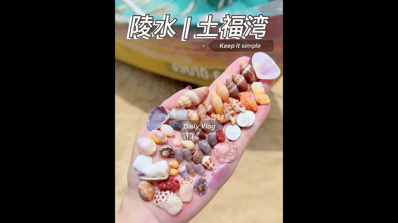 海南陵水 | 土福湾 没去海里捞，在岸边走了很长的海岸线捡了一手小贝壳，麦克风接触不良了扯着嗓子录的音，且看且珍惜，不光脚累嗓子也累😫#原创视频 #捡贝壳 #陵水攻略#青年创作者成长计划 #解压