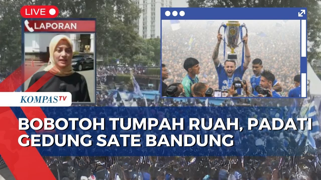 Pesta Puncak Persib Juara, Bobotoh Tumpah Ruah Rayakan Kemenangan di Gedung Sate