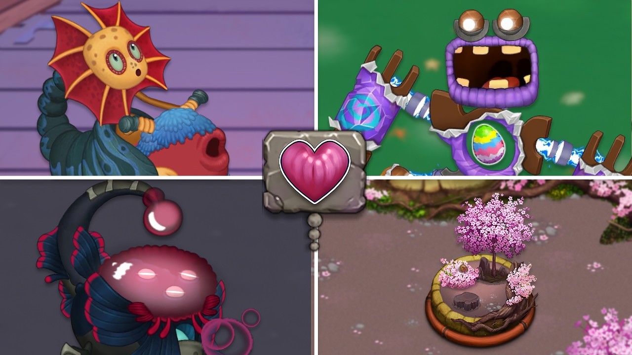 Epic Pinghound, Hanami Plant Island + Galymph - All Animations & Breeding (My Singing Monsters)