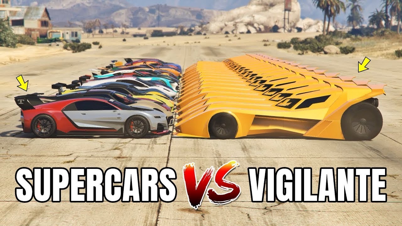 GTA 5 Online - VIGILANTE VS FASTEST SUPERCARS (BATMOBILE VS SUPERCARS?)