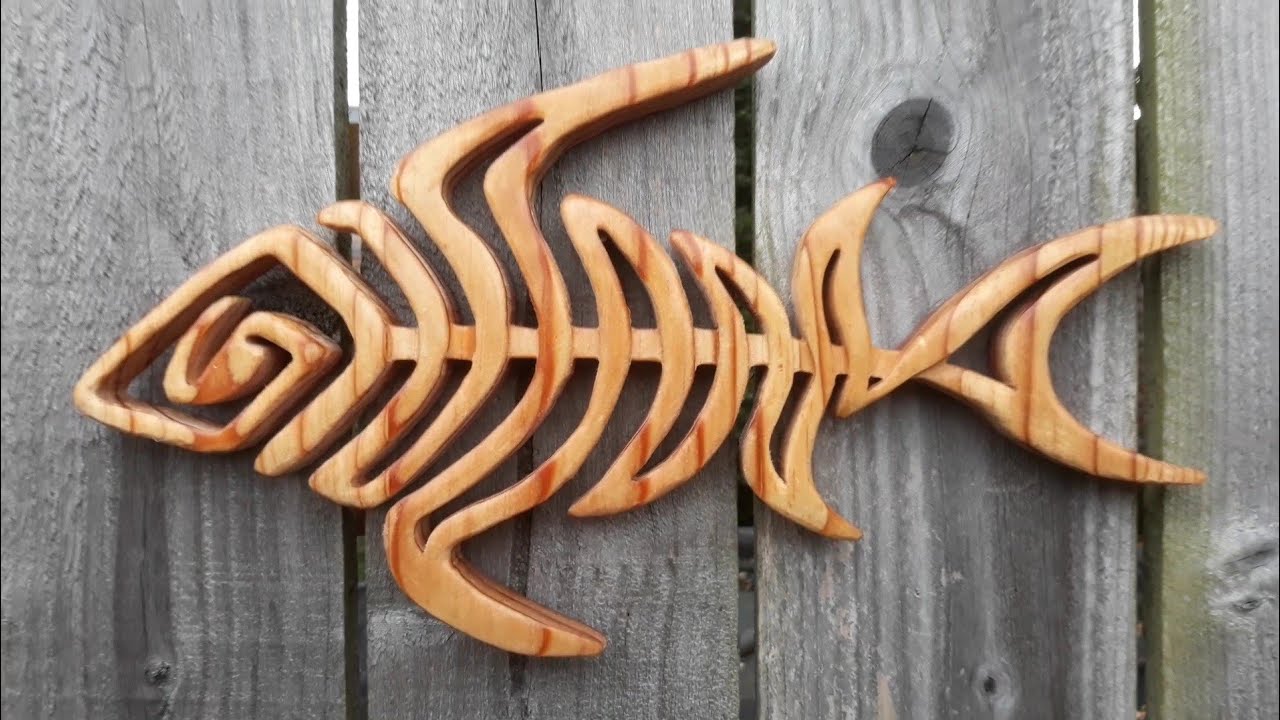 Skeleton Fish on recycled pine, scroll saw project..