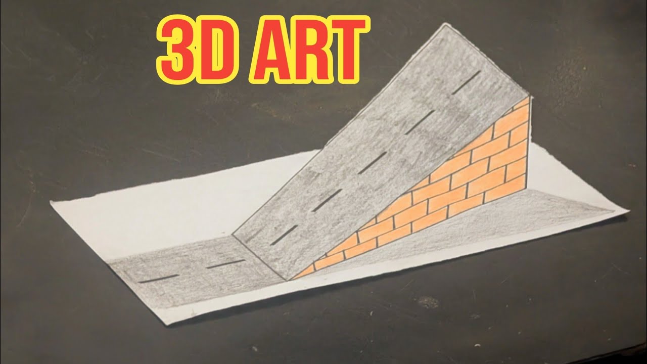 Very Easy! 3d Ramp Drawing on Paper Step by Step | How to Draw 3D Drawing | Naeem Arts 