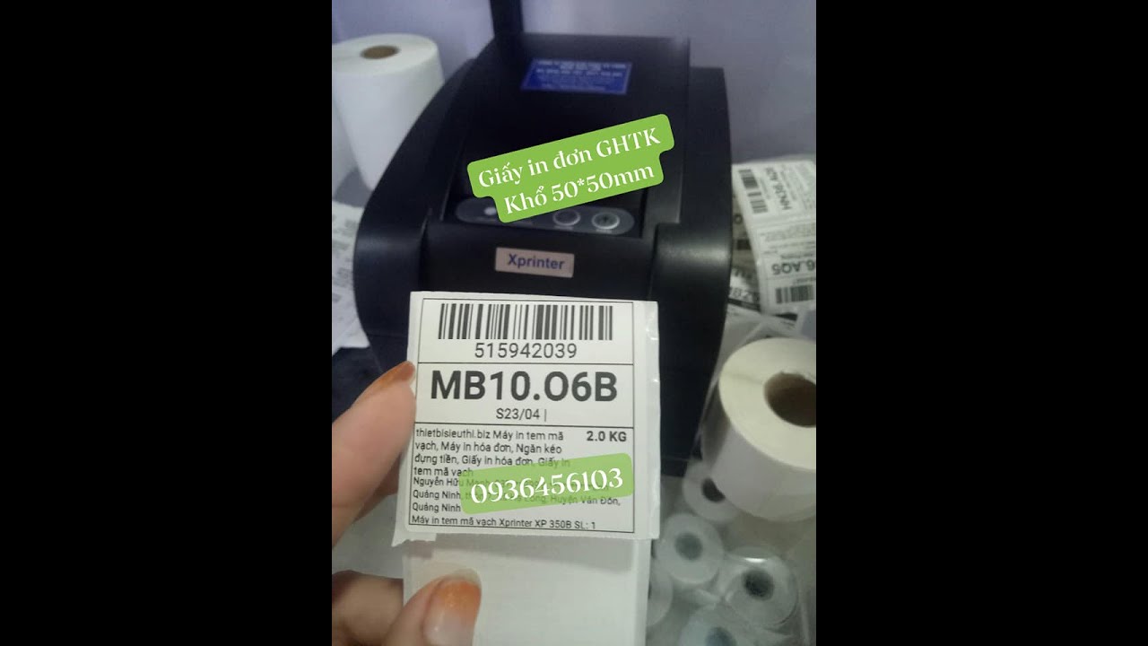 Cách lắp máy in đơn GHTK in qua điện thoại Xprinter XP 350BM