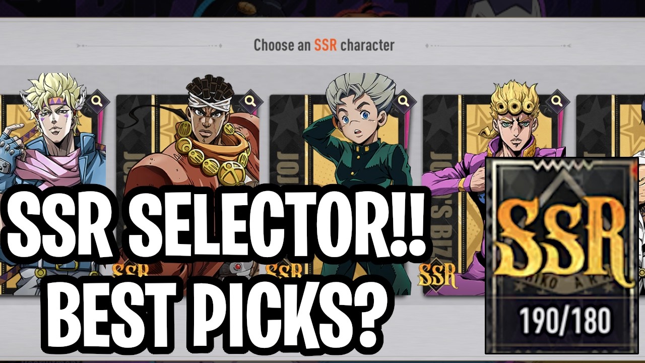 SSR SELECTOR!! Best Characters To Choose? [JoJo Golden Spirit]