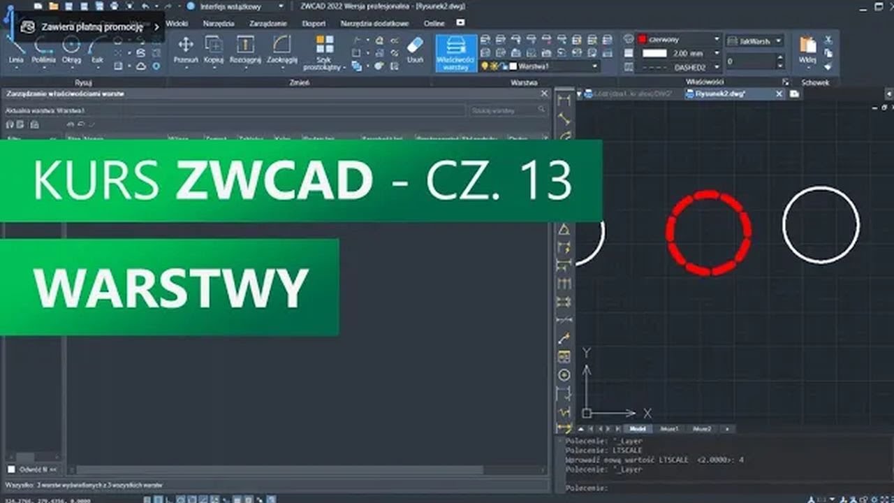 Warstwy. Kurs ZWCAD. Część 13