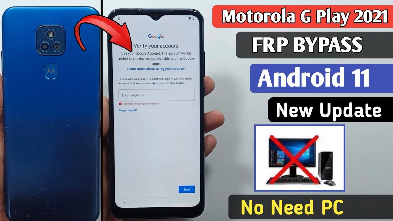 Motorola Moto G Play 2021 FRP Bypass Android 11 Without PC || Moto G Play 2021 Google Account Unlock