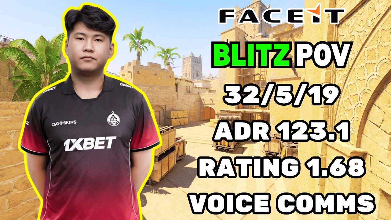 bLitz POV + VOICE COMMS (32-19) | Rating 1.68 | CS2 FACEIT EU