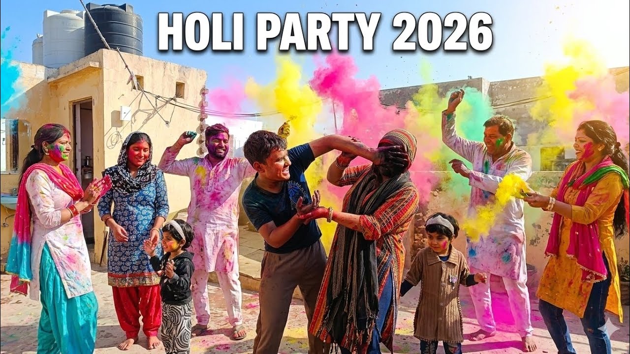 Happy holi with family #minivlog #vlog #holispecial #2026