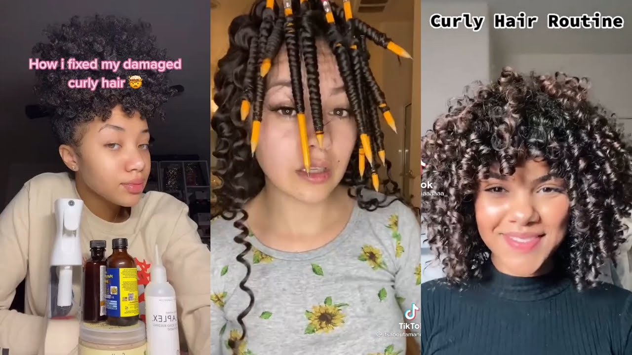 ✨ TIKTOK Curly Hair routine Tutorial ✨ - Curly Hair Hacks | Tiktok Compilation