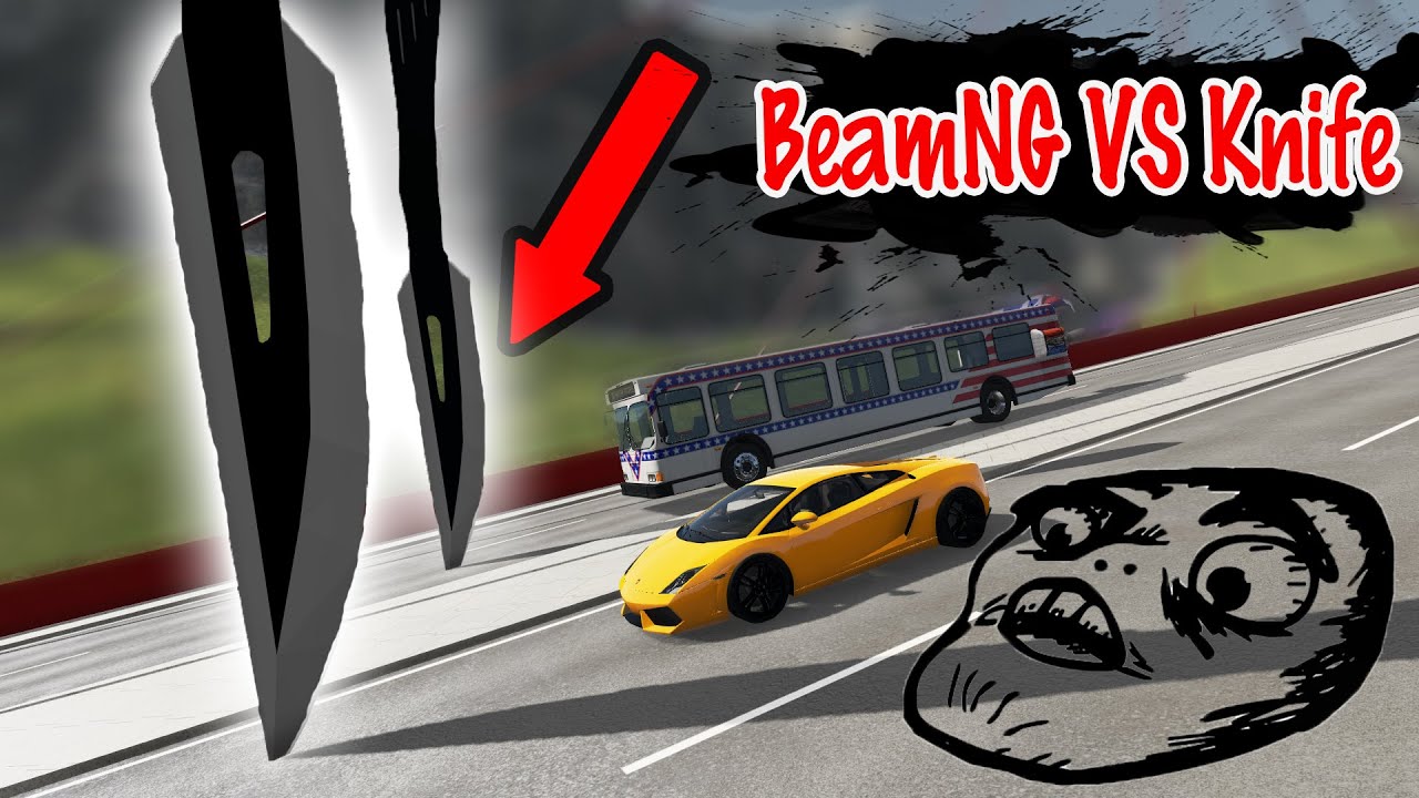 Cars vs Giant Knife | Cutting Crashes &ndash; BeamNG.Drive