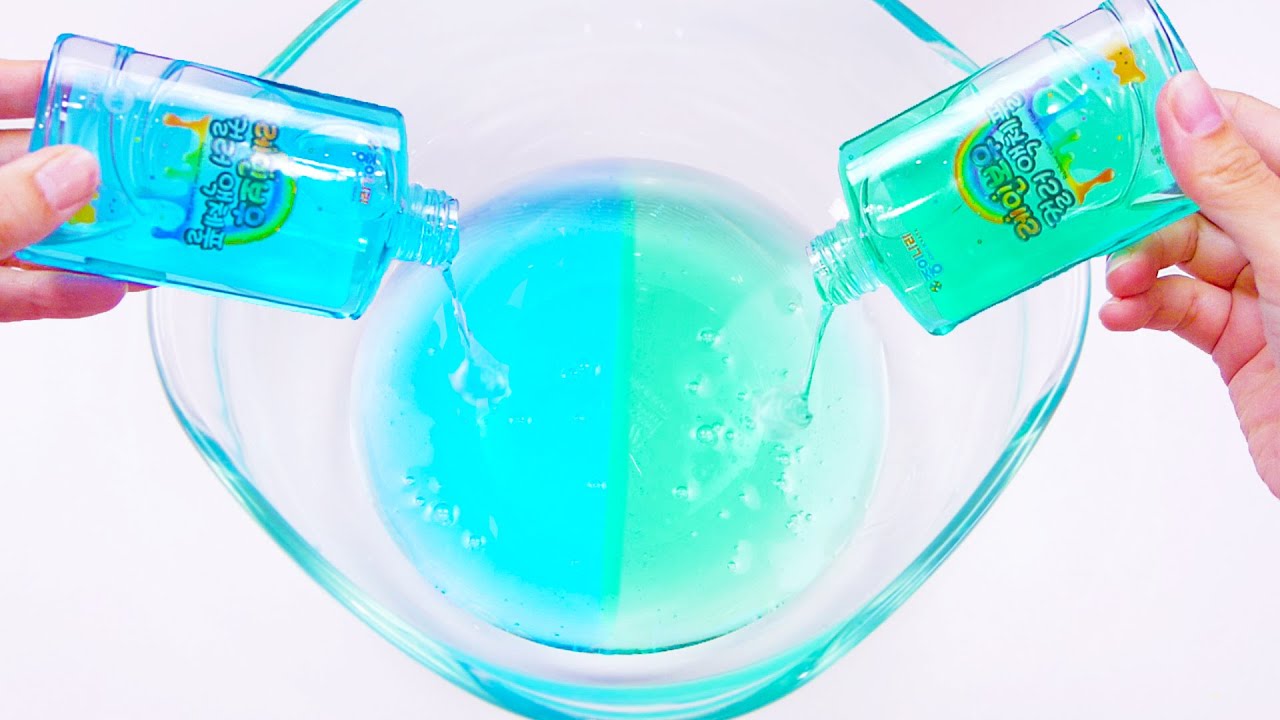 【ASMR】Emerald Green Clear Slime コリコリ茎わかめ系クリアスライムを作る【音フェチ】