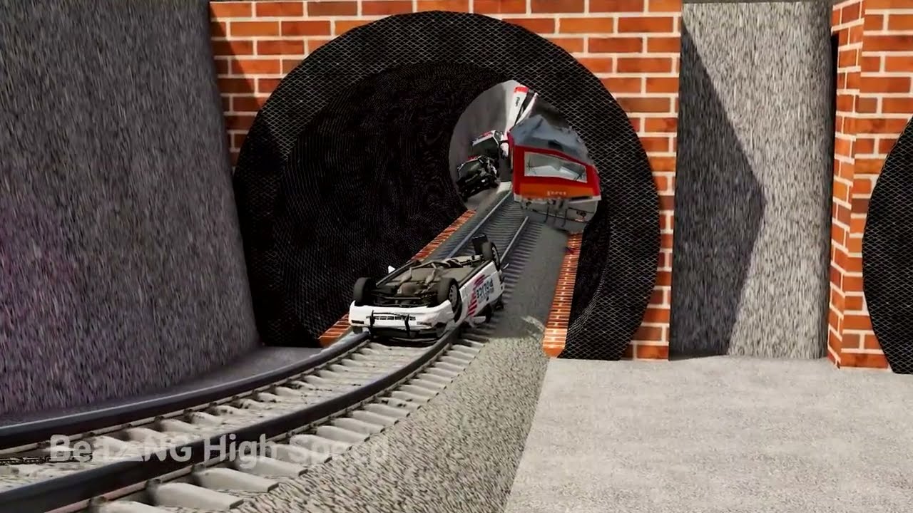 Epic Trains vs Dangerous Tunnel Crashes #28 – BeamNG.drive | BeamNG High Speed