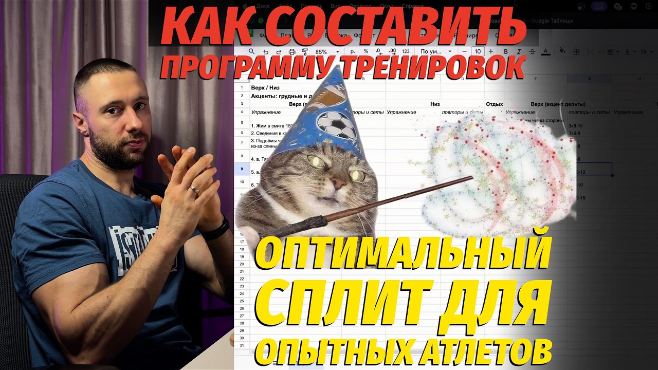 Составляем Тренировочный План ВЕРХ / НИЗ для МЫШЕЧНОЙ ГИПЕРТРОФИИ