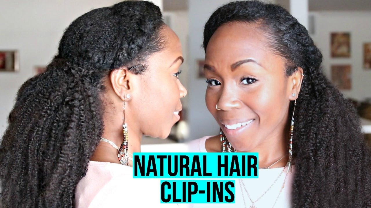 Natural Hair Clip ins With QUICK & EASY Styling | HerGivenHair | Install and Blending