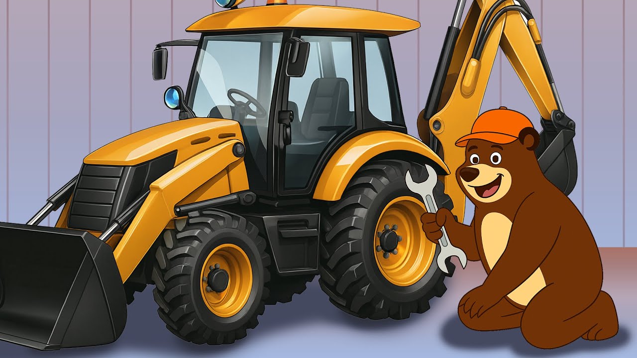 Building Time! Bear Repairs the Loader to Start Construction! 🧰🏗️ | The Bear's Garage