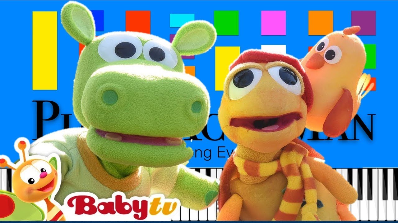 Snuggle Puppets - BabyTV Slow EASY Medium 4K Piano Tutorial