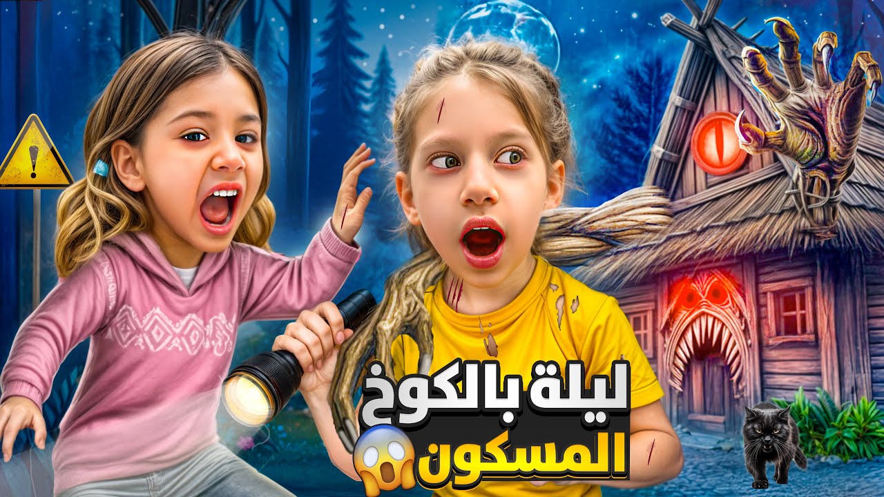 بابا تركنا بالكوخ المسكون وراح 😭عشنا اكتر ليلة مرعبة بحياتنا / هربنا من الكوخ على الشارع المظلم😱
