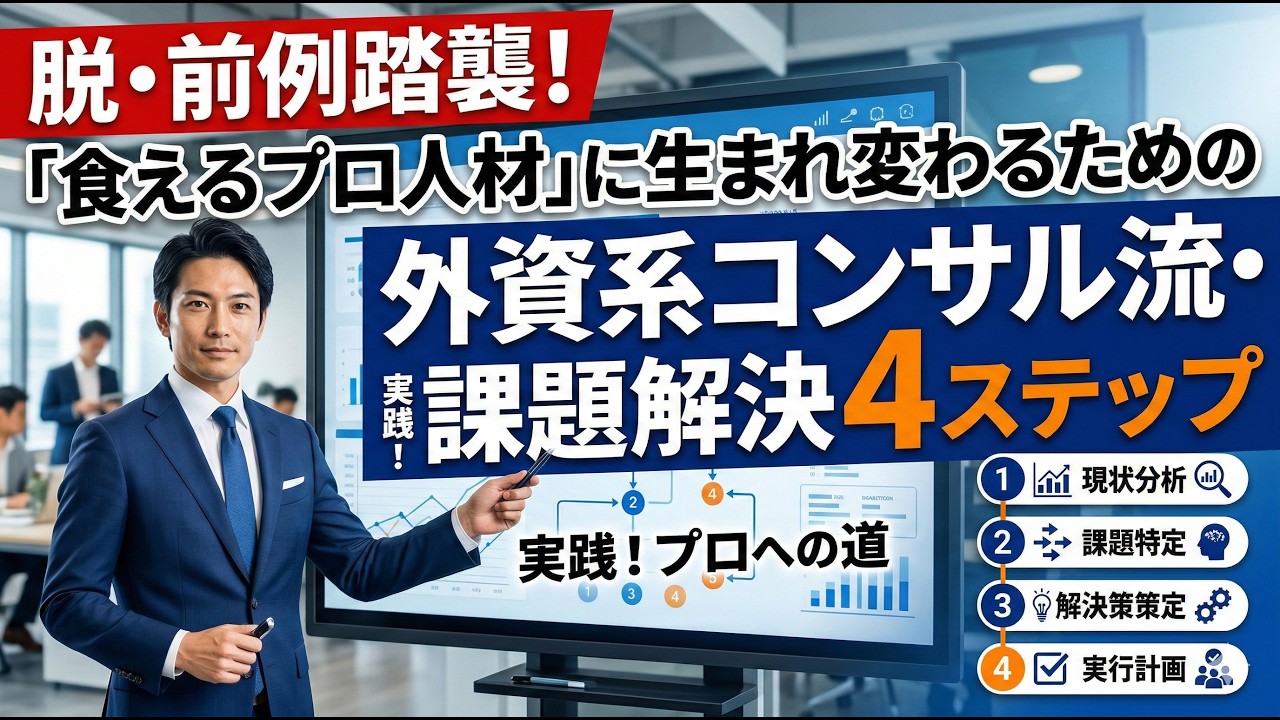 脱・前例踏襲！「食えるプロ人材」に生まれ変わるための外資系コンサル流・課題解決4ステップ
