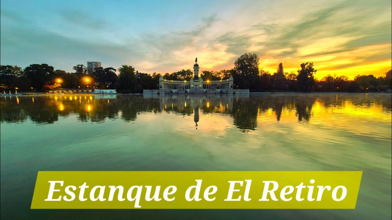 Mañana fría de otoño en Madrid | Amanecer en el Estanque Grande de El Retiro I 4K