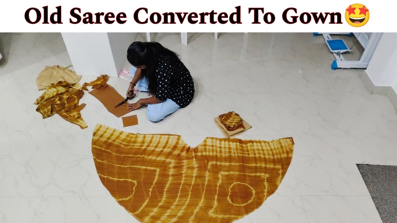 Old Saree ல Full Circle Gown Cut பன்னலாம் வாங்க🥰‎@rajisstory22  