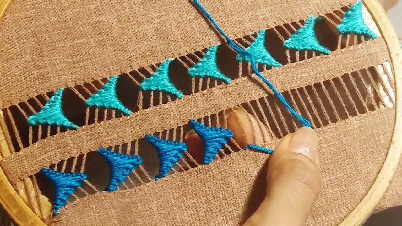 Drawn Thread Embroidery: Tarkashi Design | Arrow Heads Design