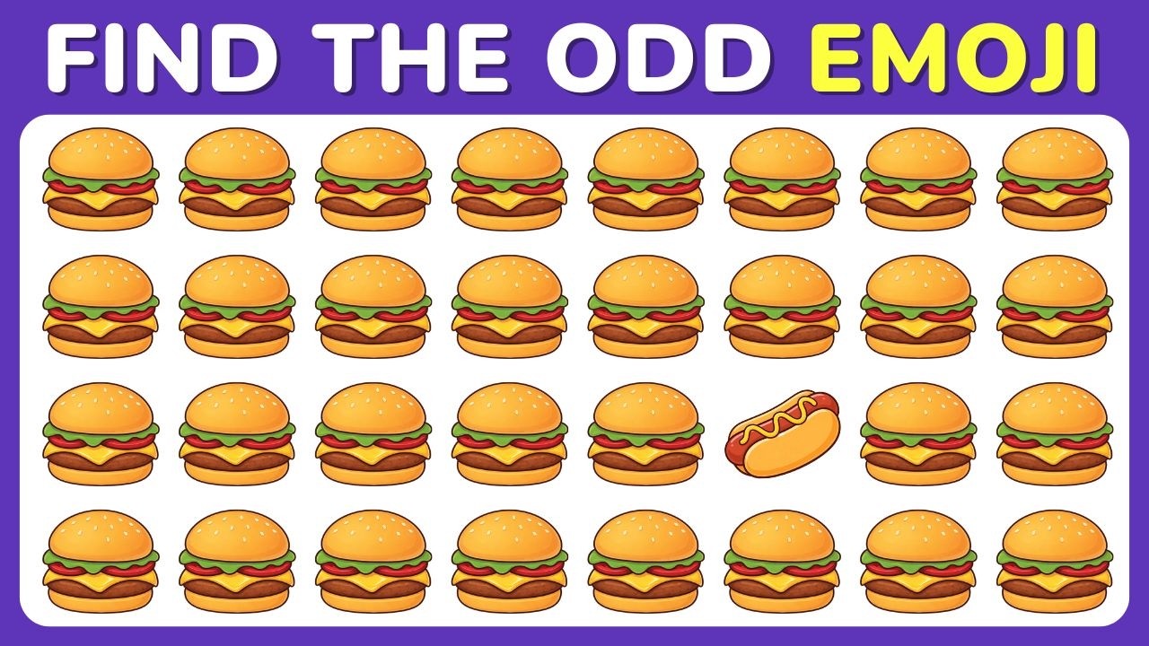 Найдите нечетное число 🍔🍋&zwj;🟩🌭🍟🍬🍳🍎 | Викторина о еде | Уровень сложности: легкий, средний, сложный ...