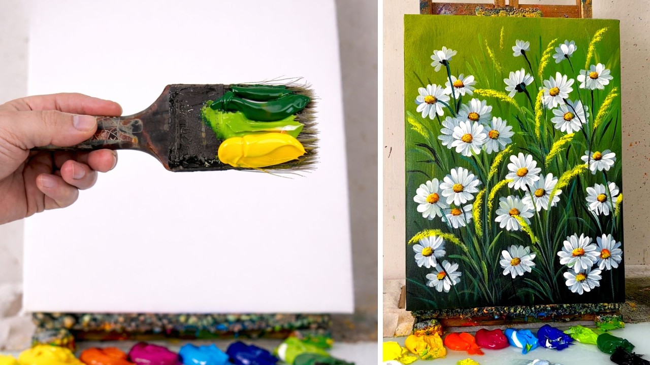 Satisfying Flower Painting | Easy Acrylic Flower Painting Tutorial #223