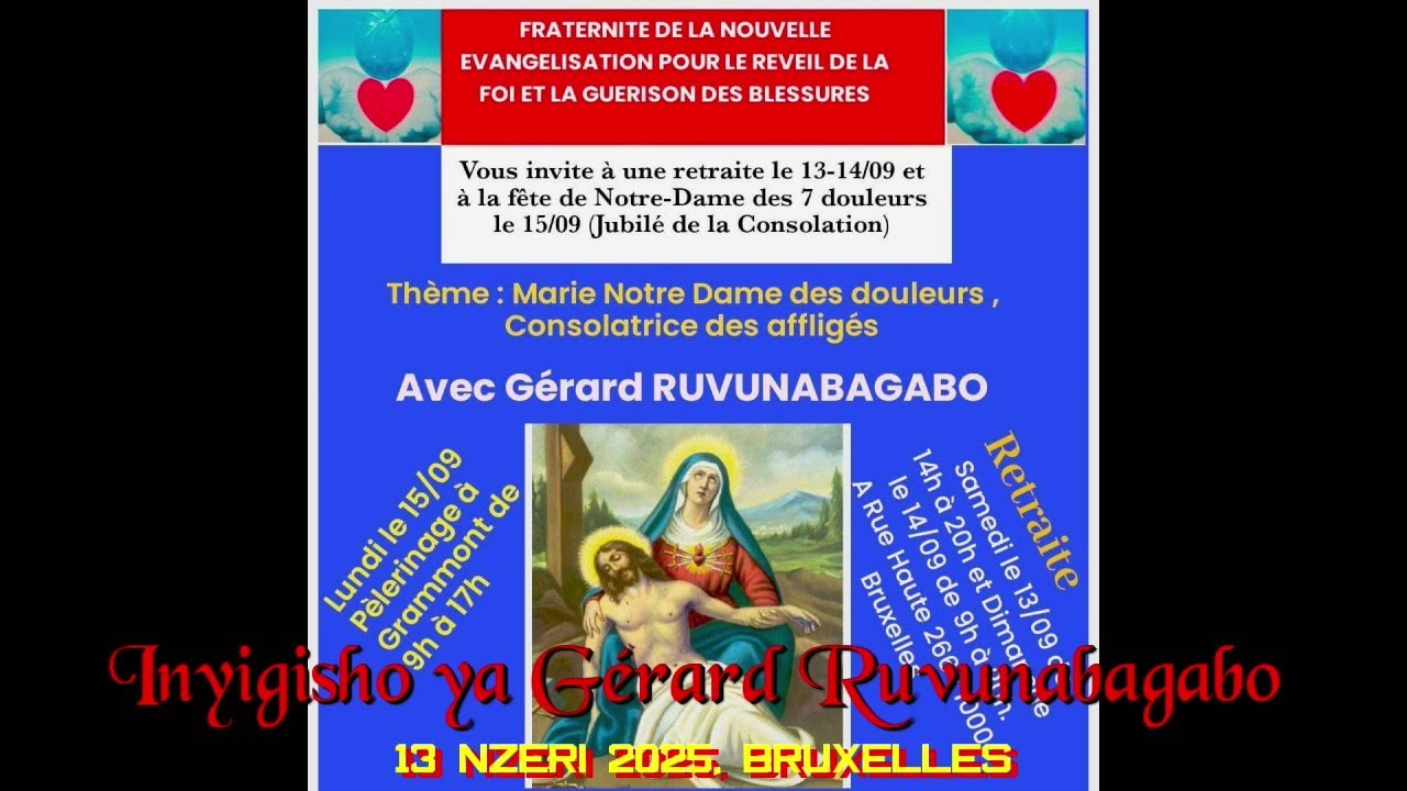 Inyigisho ya Gérard Ruvunabagabo, 13-09-2025, Bruxelles