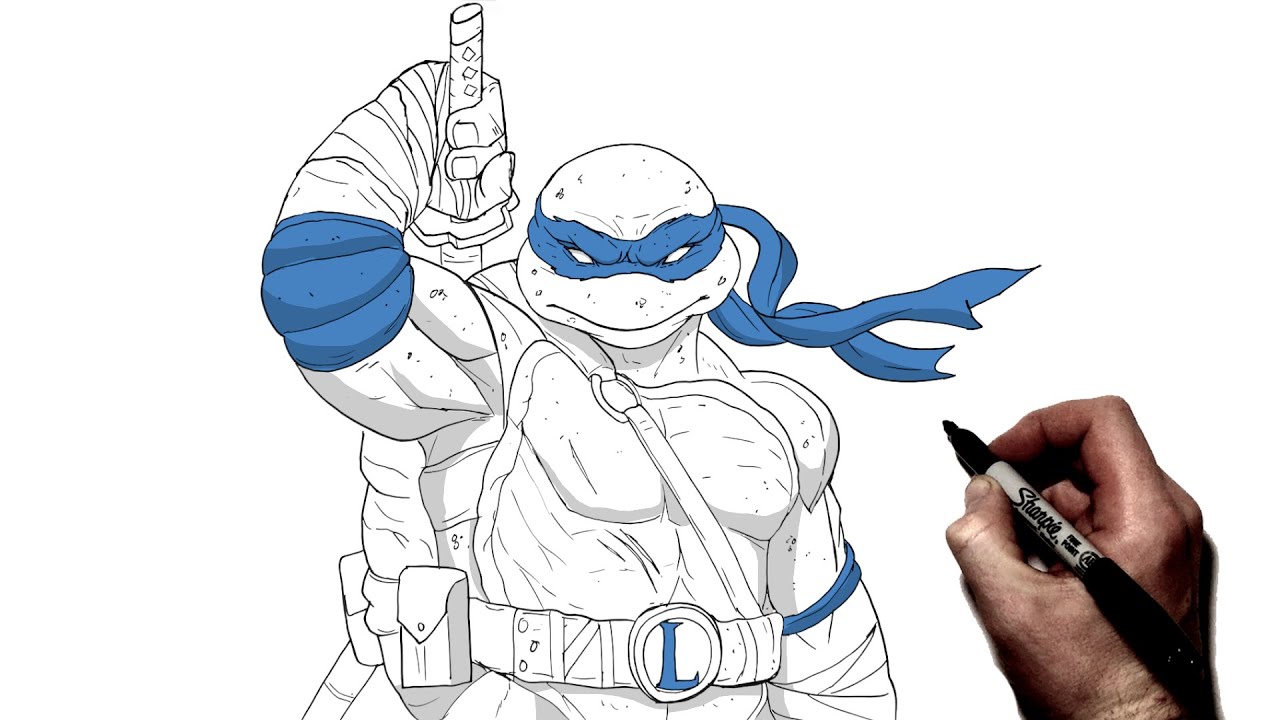 How To Draw Leonardo | Step By Step | TMNT
