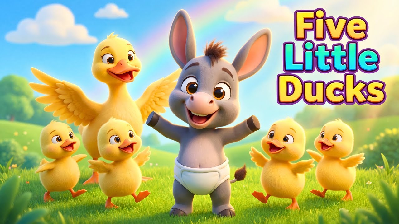 Five Little Ducks | 3D Cartoon Nursery Rhyme | Kids Songs | The Donkey Tales