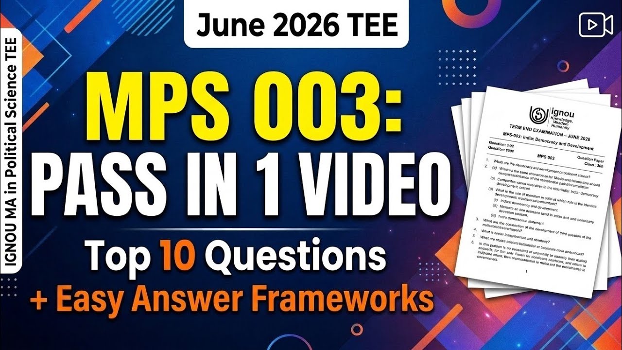 IGNOU MPS 003 Important Questions with Answers