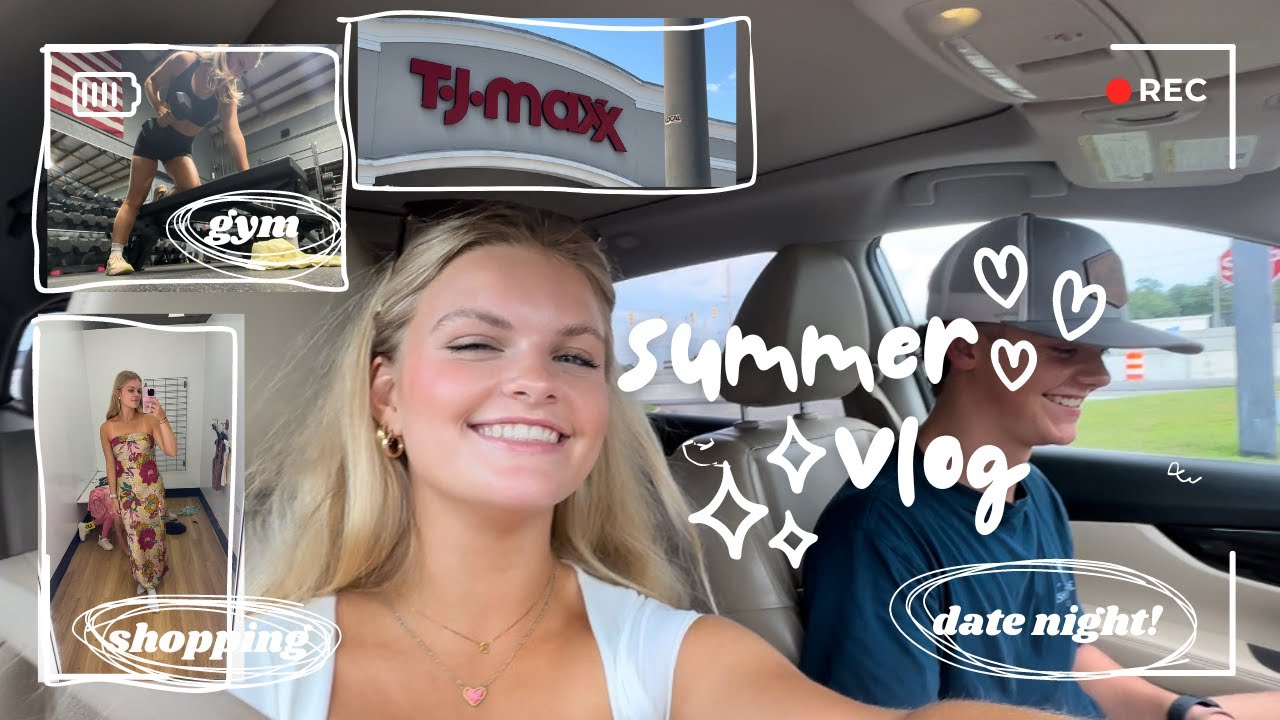 a chill summery day in the life 🤸🏼‍♀️🛍️😆💋 (going to the gym, running errands, haul, date night)