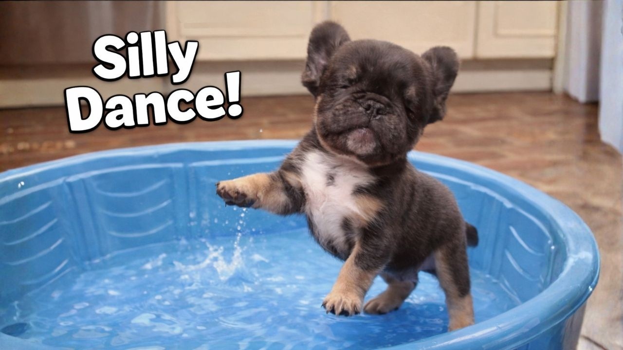 Tiny Blind Puppy Does His Silly Poo Poo Dance in the Kiddie Pool 😂🐶💦