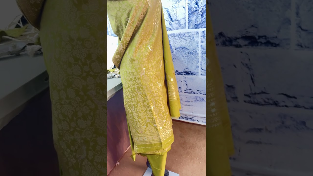 Color mehndi sparrow print front back embroidery full unique style #fashion #indianembroidery #suit