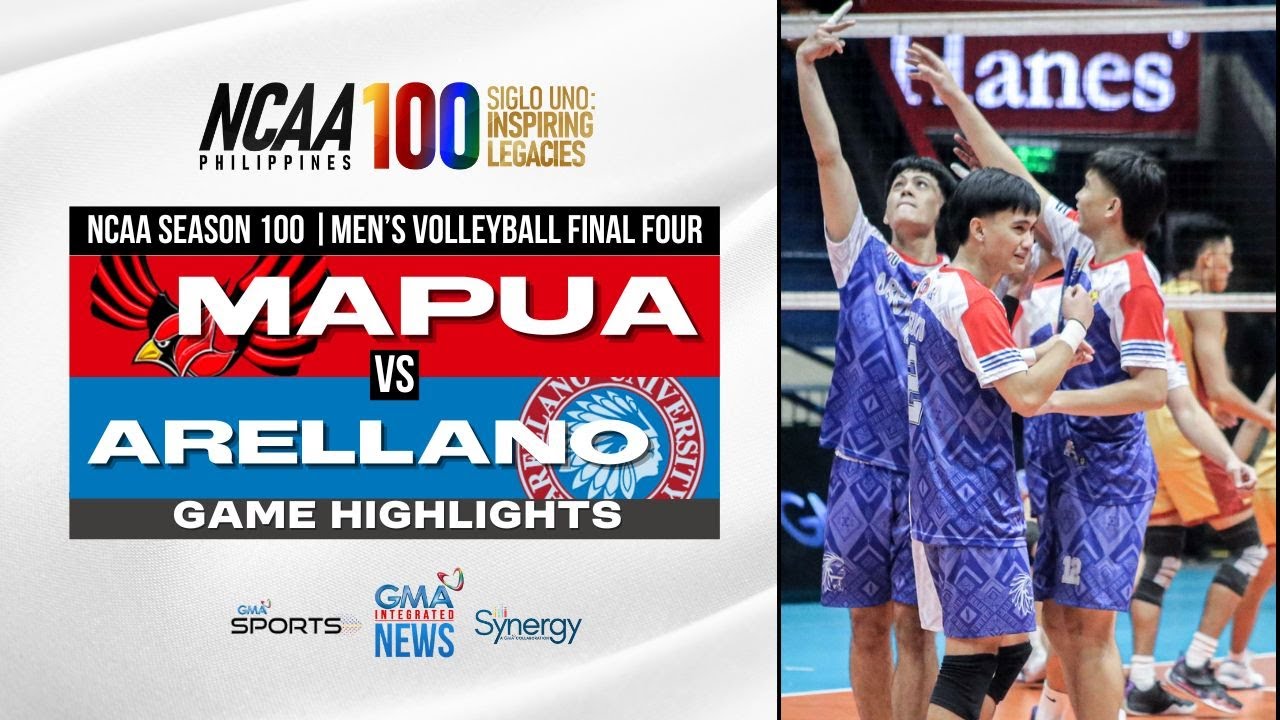 Arellano vs Mapúa (Men’s Volleyball Highlights Final Four) | NCAA Season 100