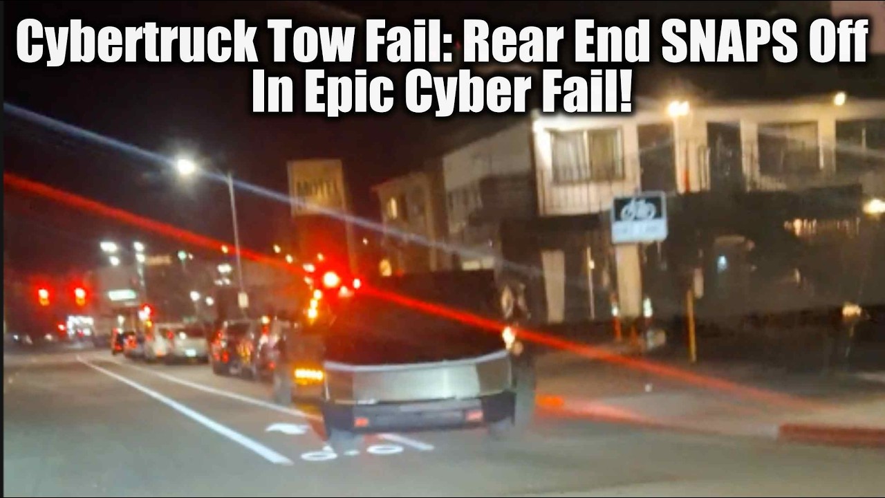 Cybertruck Tow Fail: Rear End SNAPS Off In Epic Cyber Fail!