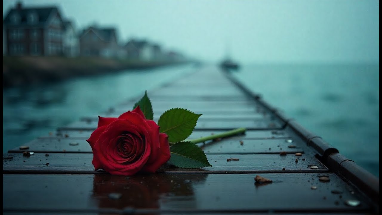 Beautiful Rose 🌹 Raining 🌹 Winter Oceanside 🌊 Background Ambience 3.5hr Video Relaxing 🌊🌧️🌹 Calming