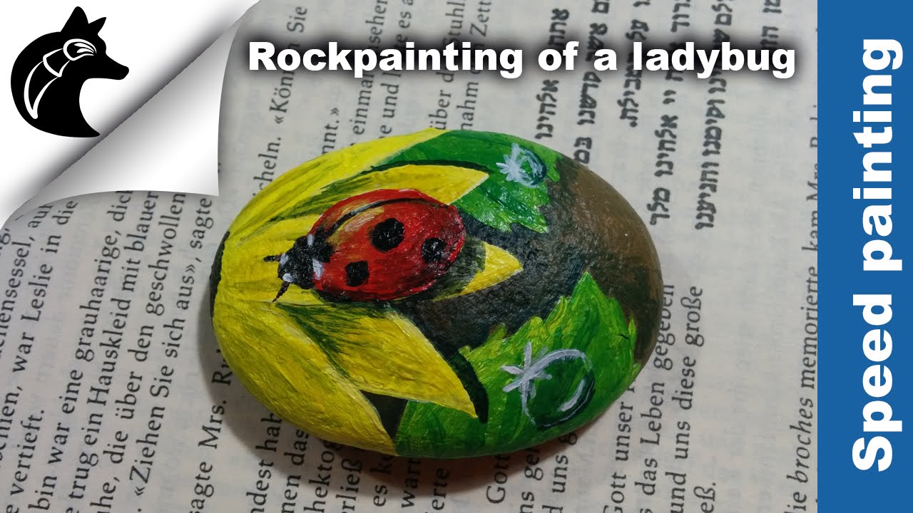 Speed Painting Rock painting of a ladybug 2