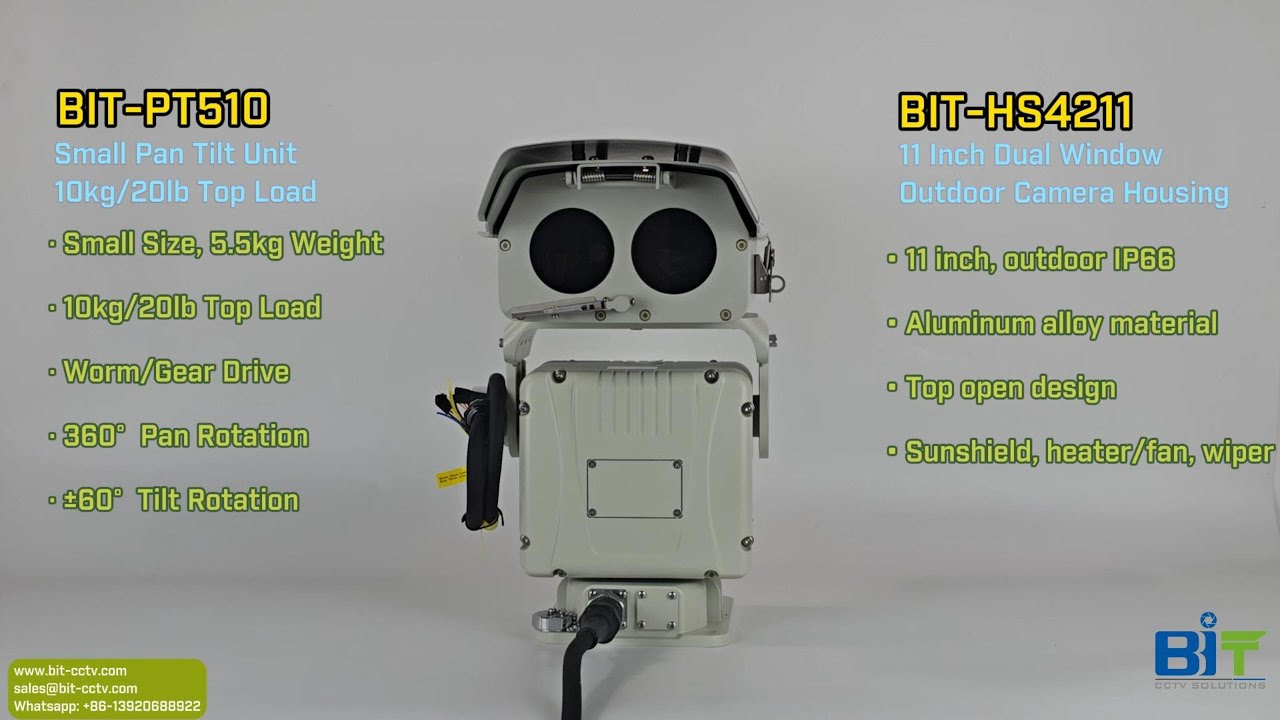 PT510 pan tilt unit and HS4211 dual cabin camera housing
