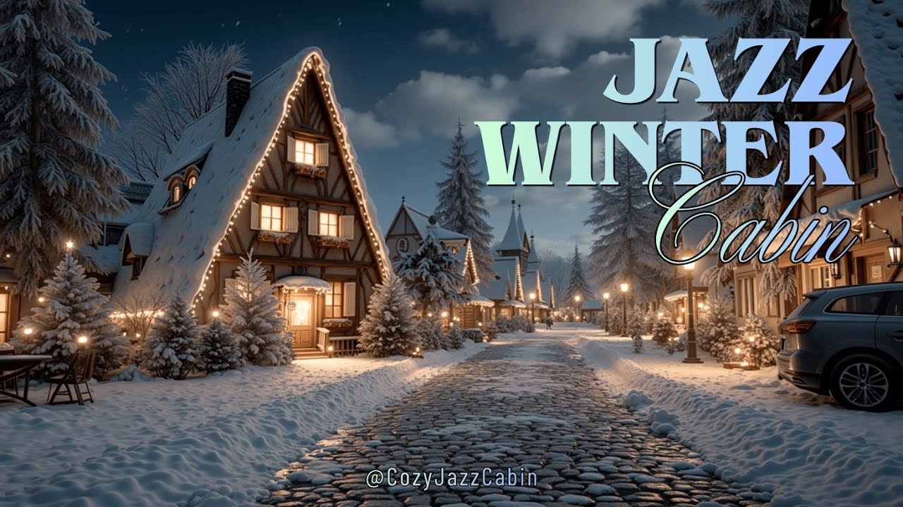 Cozy Jazz Cabin Ambience ~ Снегопад Ночной Расслабляющий Джаз для Глубокого Сна и Учебы