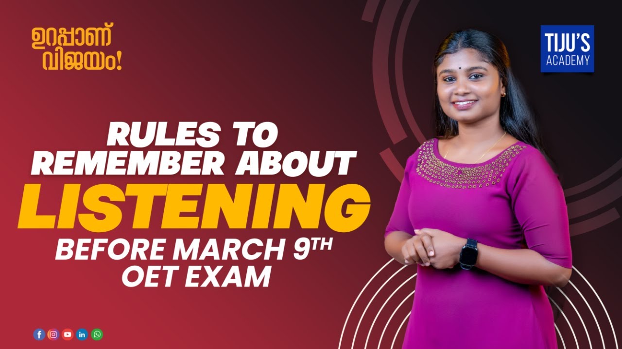 Rules to Remember about OET Listening | March 9th - Last Minute OET Exam Preparation