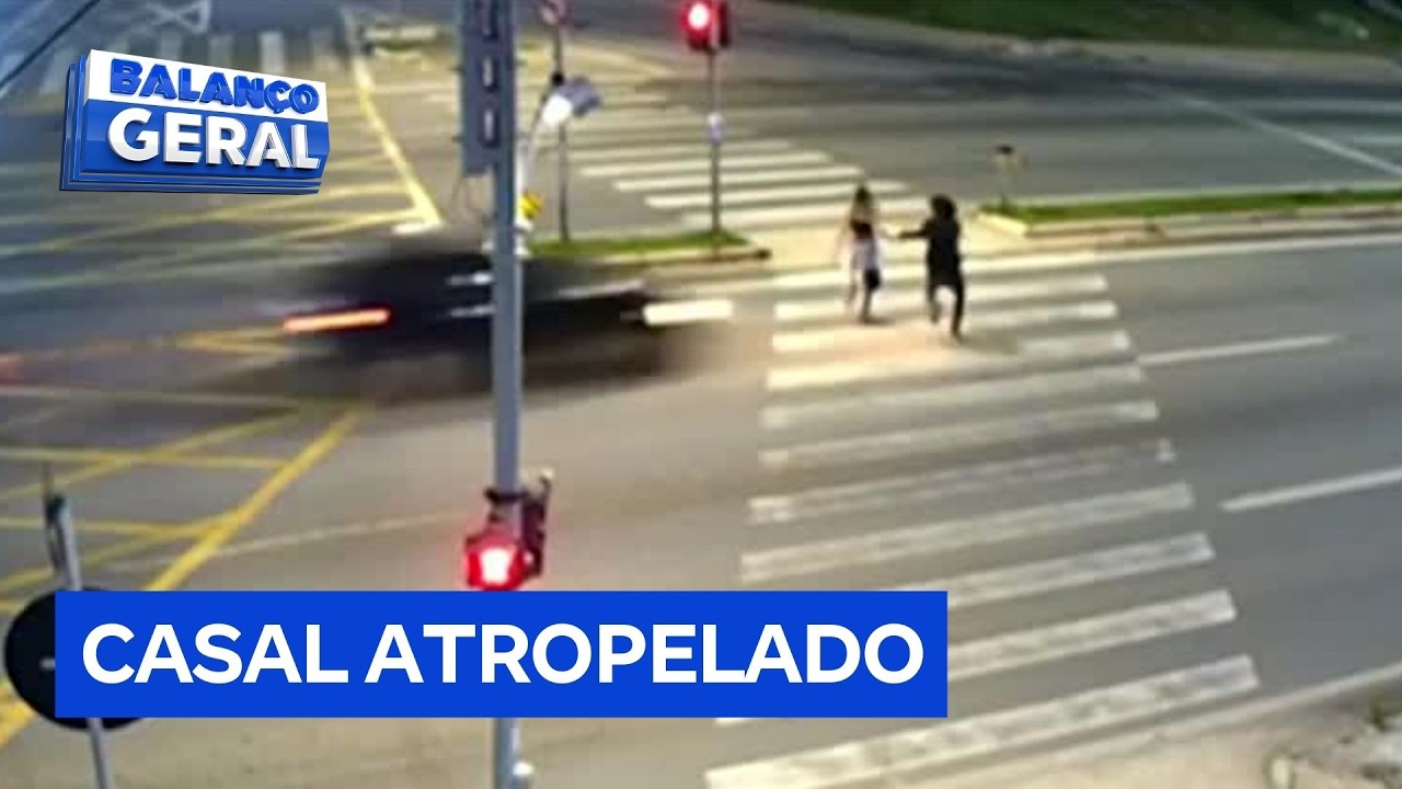 Exclusivo: Casal morre atropelado por carro em alta velocidade em Taboão da Serra (SP)