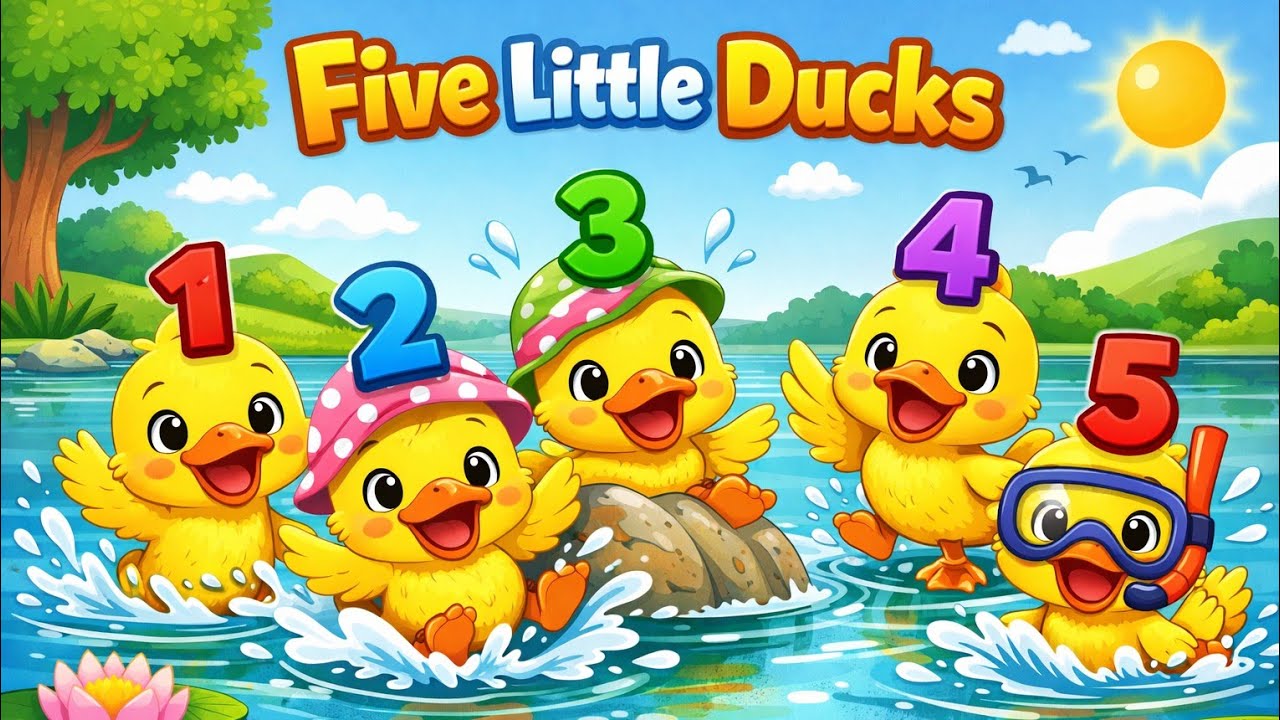 🦆Five Little Ducks 🦆| Kid's Song | Fun Nursary Rhyme Song