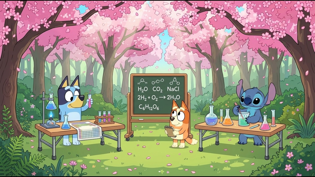 Stitch & Bluey Outdoor Chemistry Classroom 🌿 Chill Lofi for Study & Deep Work 🎧 Bright Spring Learn